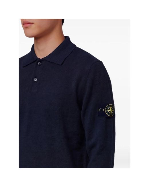 Stone Island Blue Round-Neck Knitwear for men