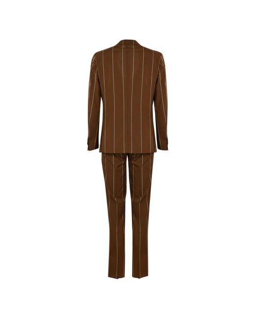 Lubiam Brown Single Breasted Suits for men