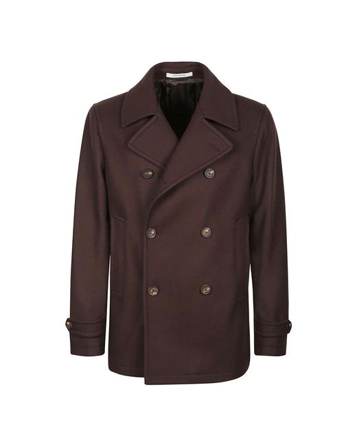 Tagliatore Brown Double-Breasted Coats for men