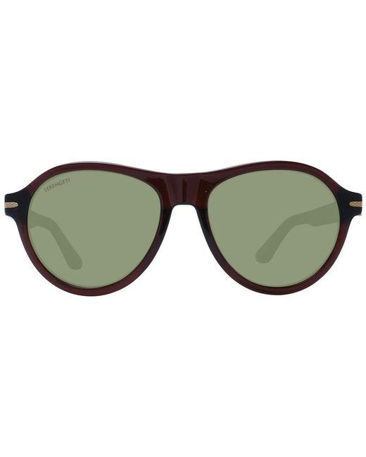 Serengeti Braune sonnenbrille rund grüne gläser in Green für Herren