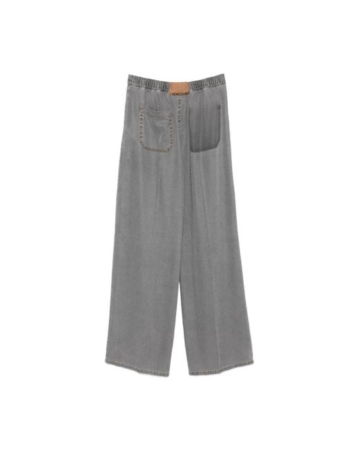 Semicouture Gray Wide Trousers