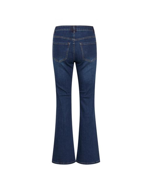 Kaffe Jeans ,Blauw ,Denim Flared Jeans Medium Denim in het Blue