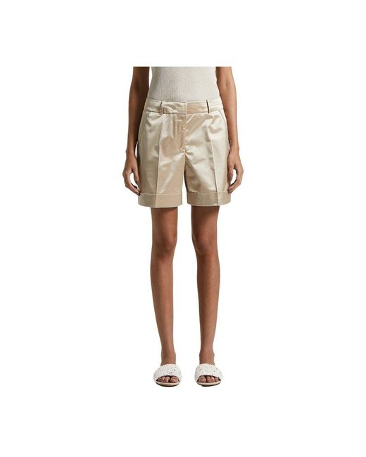 Peserico Natural Stretch-Baumwollsatin-Shorts