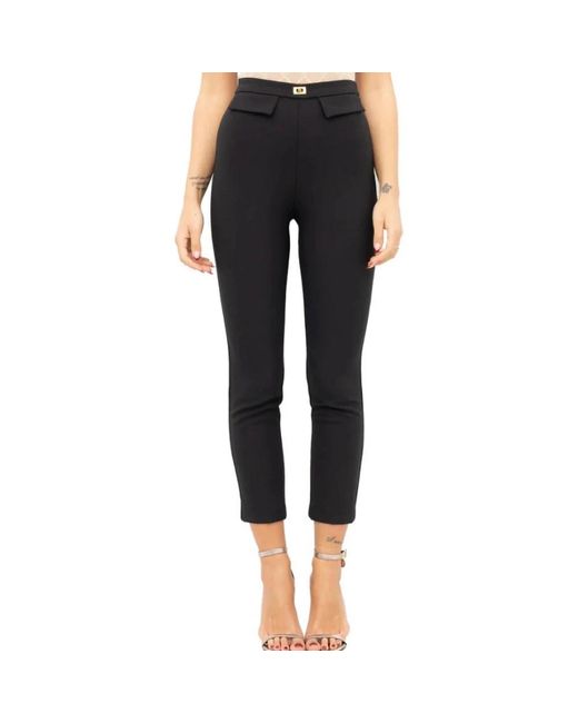 Elisabetta Franchi Cropped Trousers in het Black