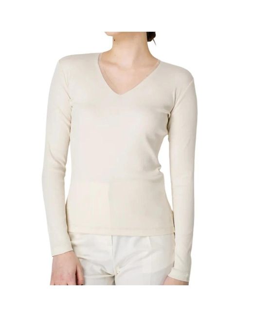 Fabiana Filippi Natural V-Neck Knitwear