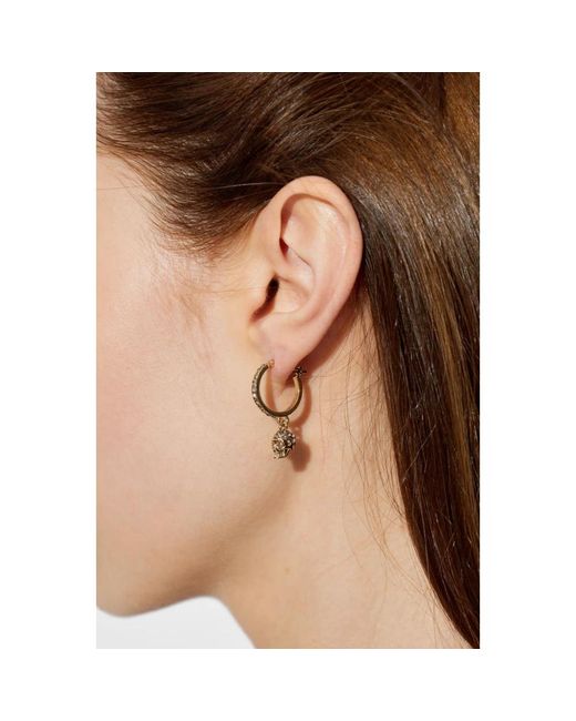 McQueen Metallic Ohrringe Mit Schimmernden Kristallen