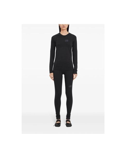 MM6 by Maison Martin Margiela Black Stilvolles langarm-oberteil