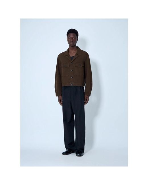 Lemaire Blue Wide Trousers for men