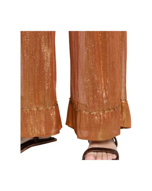 Trousers > wide trousers Forte Forte en coloris Brown