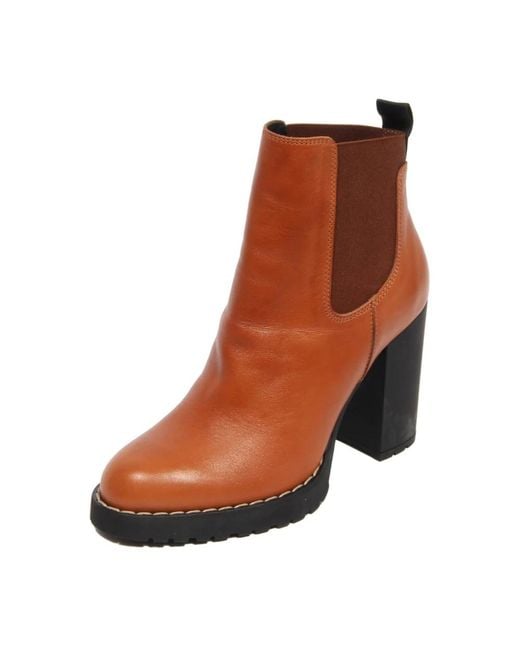 Hogan Brown Heeled Boots