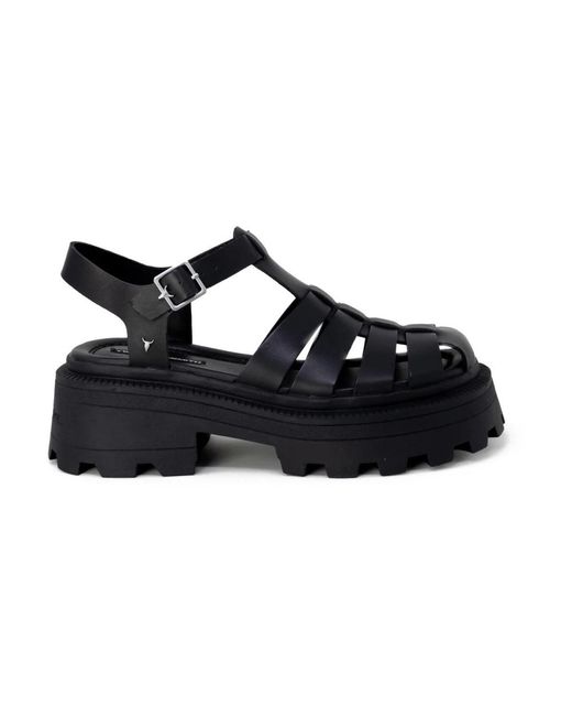 Windsor Smith Black Flat Sandals
