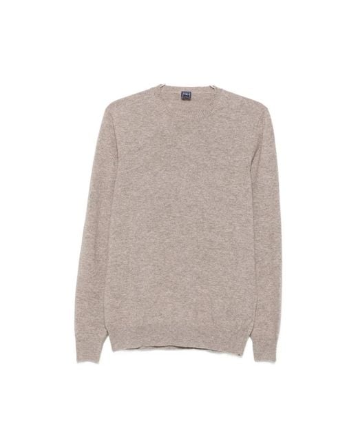 Fedeli Gray Cashmere Knitwear for men