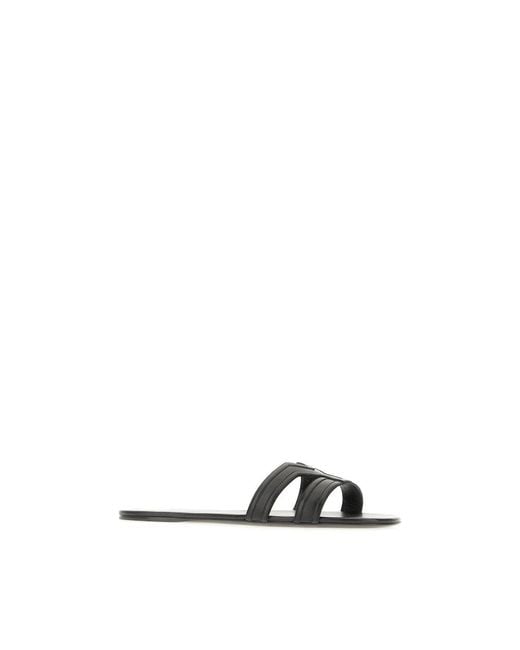 Saint Laurent White Sliders