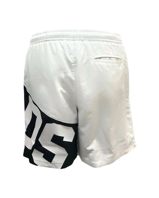 Gcds Badmode ,Wit ,Polyester Boxershorts Met Lange Logoband in het Gray voor heren