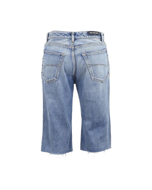 Balenciaga Blue Denim Shorts for men