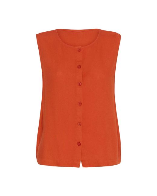 Sleeveless Tops Kaffe en coloris Orange