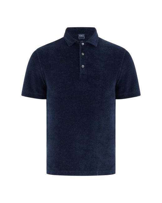 Fedeli Blue Polo Shirts for men