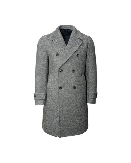 L.b.m. 1911 Gray Double-Breasted Coats for men