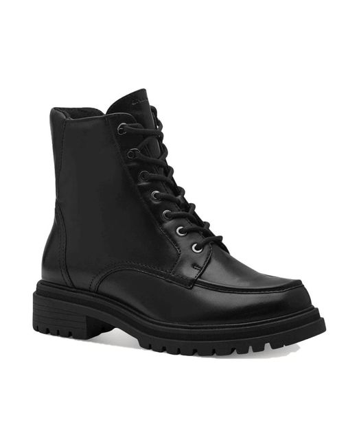 Tamaris Black Lace-Up Boots