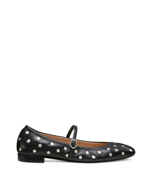 Stuart Weitzman Black Claris Stud Ballet Flat