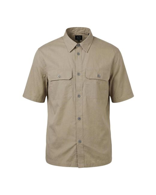 ARMANI EXCHANGE Natural Short Sleeve Shirts for men