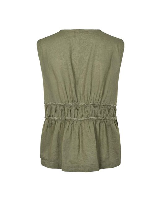 Rabens Saloner Green Sleeveless Tops