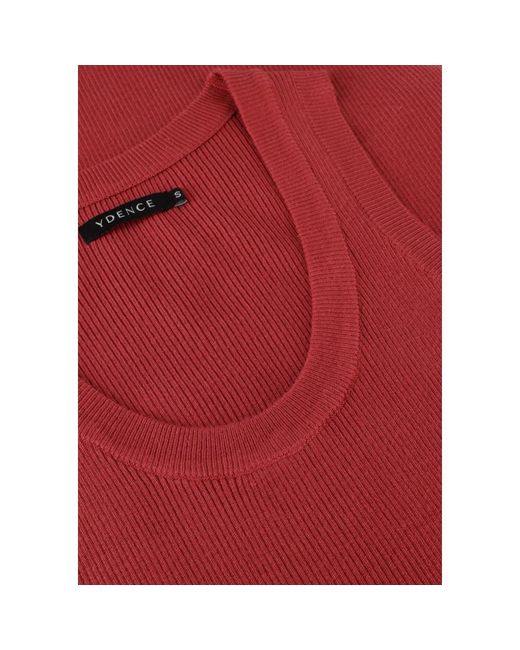 Ydence Kleedjes ,Rood ,Denim Rode Maxi Gebreide Jurk Ariel in het Red