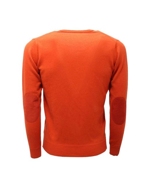 Kangra Orange Cashmere Knitwear for men