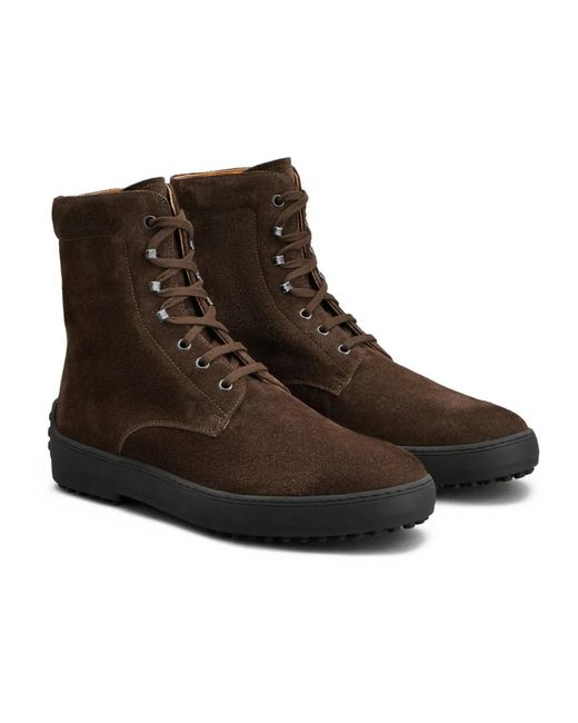Tod's Brown Lace-Up Boots for men
