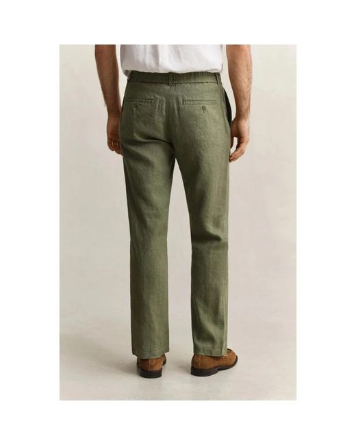 Gant Green Straight Trousers for men