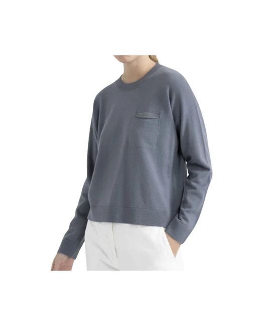 Peserico Blue Round-Neck Knitwear