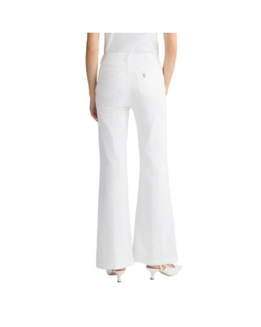 Liu Jo White Weiße Baumwollhose Ss25