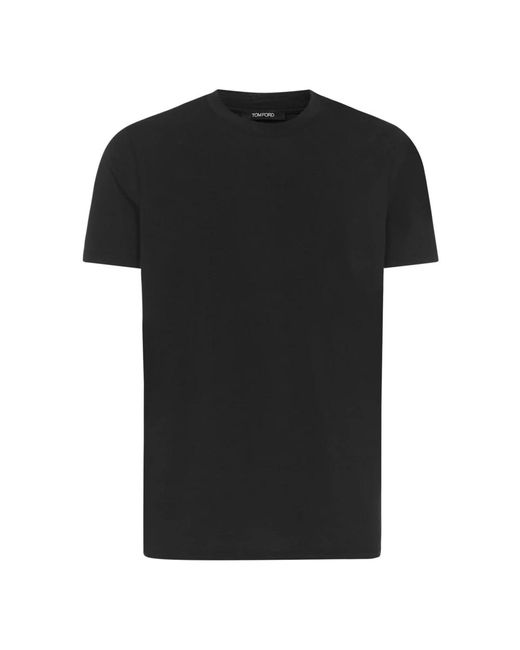 Tom Ford Herren T-Shirt mit Knopfverschluss und vier Vordertaschen in Black für Herren