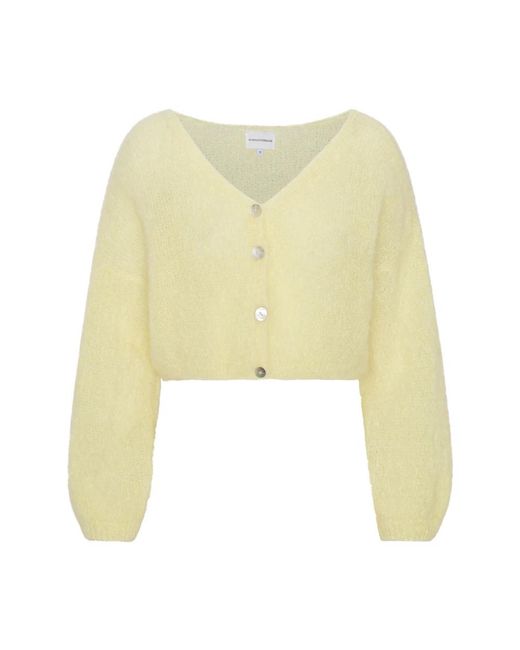 American Dreams Truien & Vesten ,Geel ,Wol Cornelia Cropped Cardigan in het Yellow