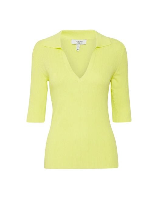 B.Young Yellow V-Neck Knitwear