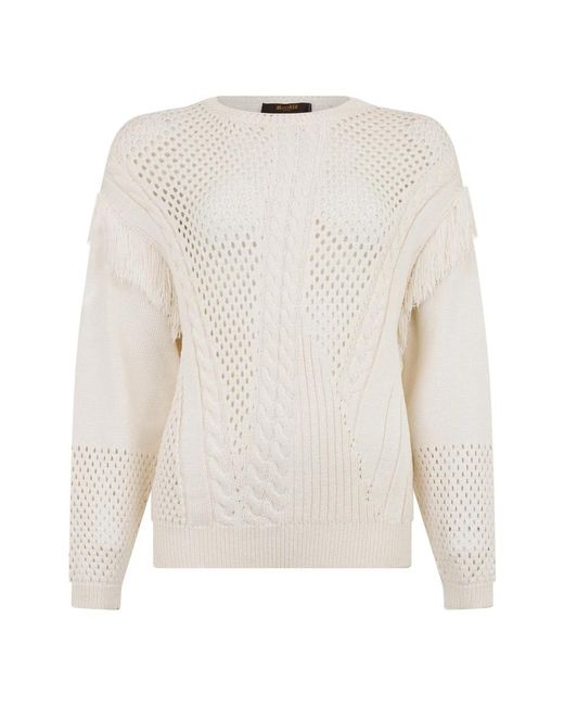 Moorer White Round-Neck Knitwear