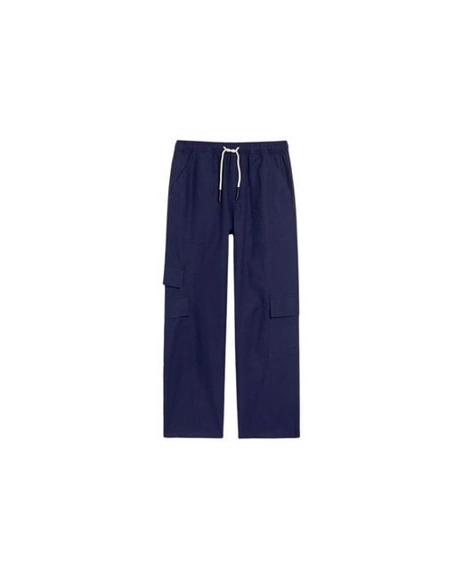Oas Broeken ,Blauw ,Linnen Ademende Cargo Linnen Broek Voor De Zomer in het Blue voor heren