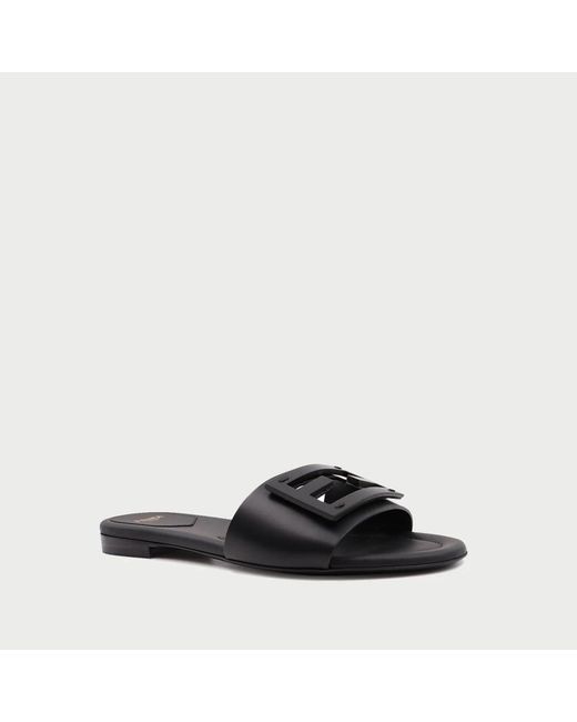 Fendi Black Sliders