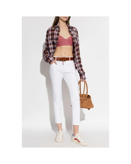 DSquared² White Cropped Jeans