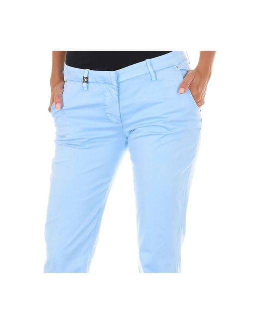 Met Broeken ,Blauw ,Katoen Straight Broeken in het Blue