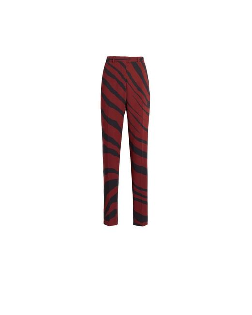 Roberto Cavalli Red Zebra Print Trousers