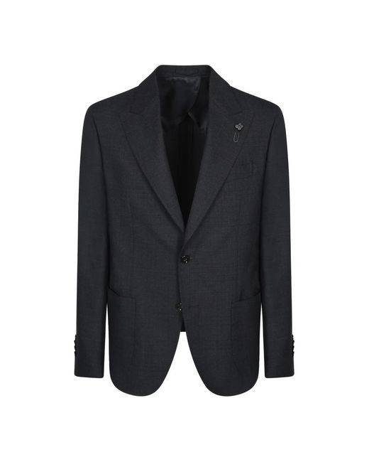 Lardini Jassen ,Blauw ,Wol Blauwe Blazer Voor Mannen Aw 25 in het Black voor heren