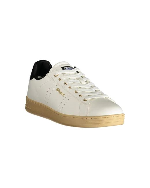 Blauer Weißer Polyester-Sneaker Mit Sportlichen Details in Metallic für Herren