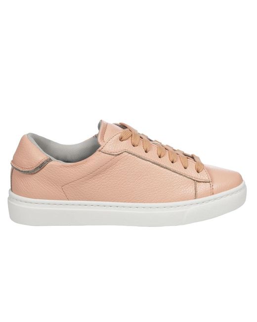 Sneakers de cuero icónicas con detalle brillante Fabiana Filippi de color Pink