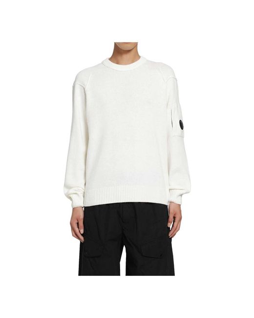 C P Company White Round-Neck Knitwear for men
