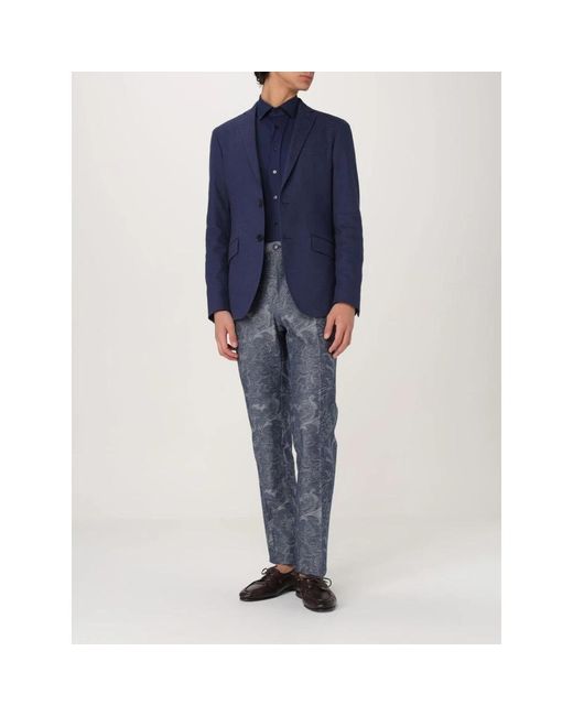Etro Klassischer Zwei-Knopf-Blazer in Blue für Herren