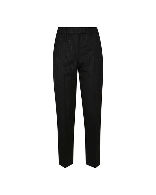 True Royal Black Straight Trousers