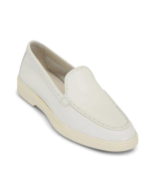 Santoni White Loafers