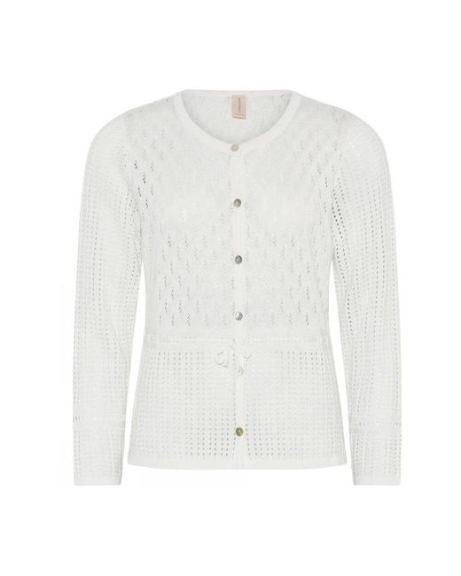 Skovhuus White Offener Cardigan Mit Kordelzug Off