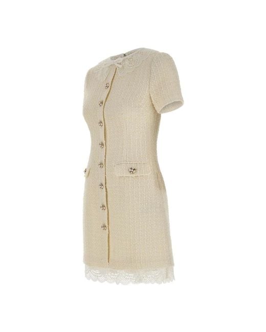 Self-Portrait Natural Short Dresses